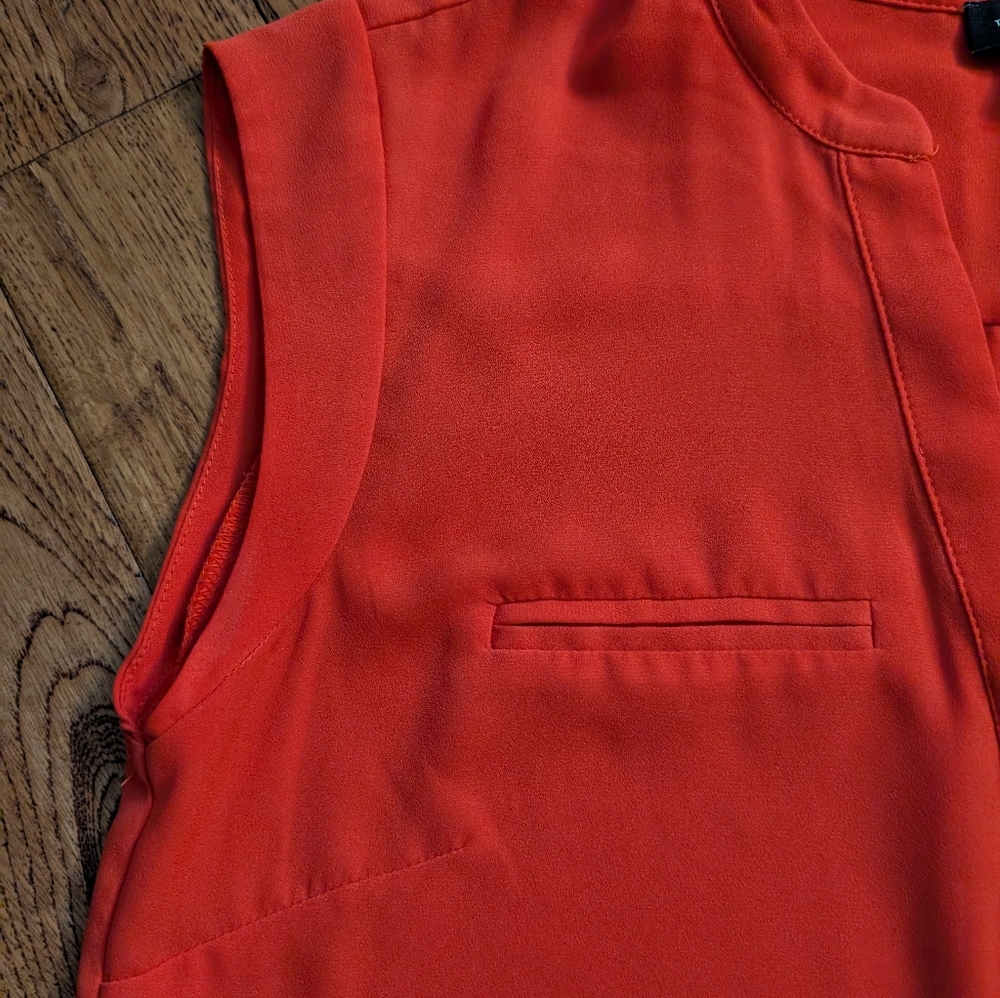 EUC Ladies The Limited Semi-Sheer Sleeveless Tank Blouse Shirt Red/Orange Sz S - Picture 4 of 8